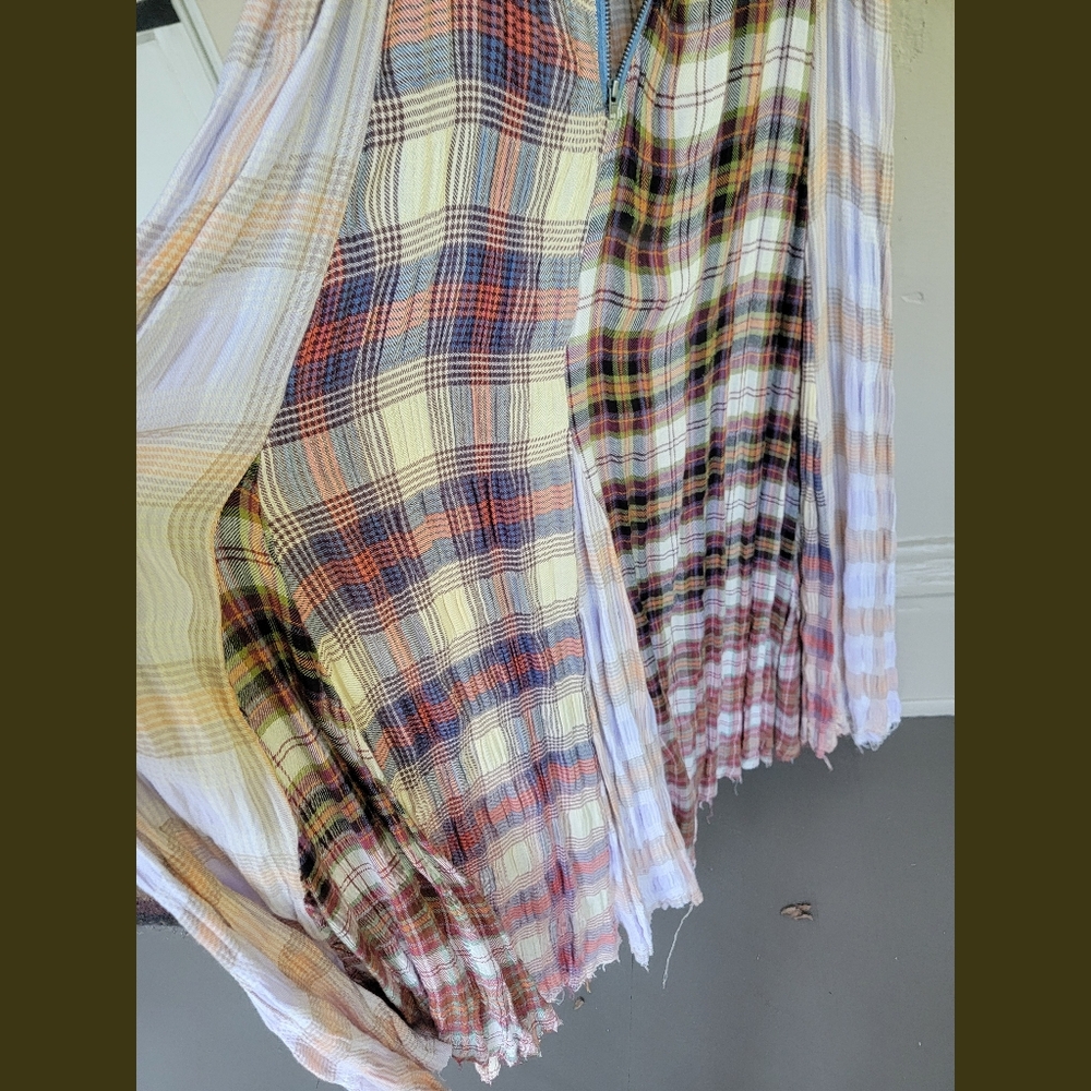 Free People Plaid Maxi Dress - Blue and Brown - Picture 14 of 16